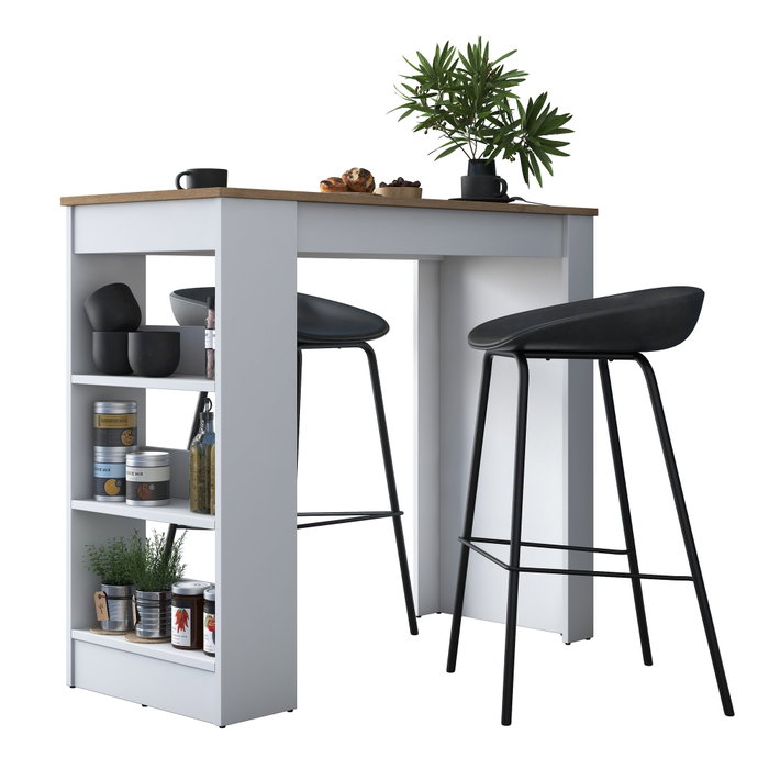 Hanah Home Mesa de Cocina Escandinava Nogal y Blanco